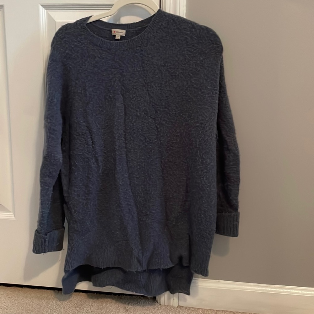 Blue high - low sweater, brand CREMIEUX, size small
